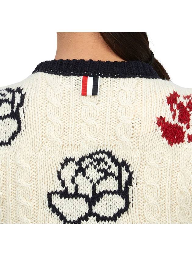 Pattern Intarsia Knit Vest White - THOM BROWNE - BALAAN 7