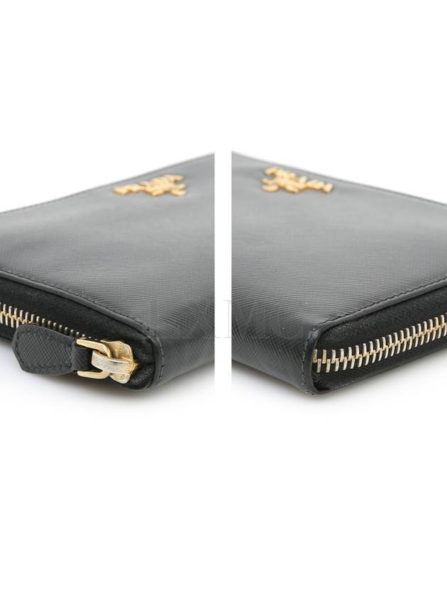 Black Saffiano Zipper Long Wallet Women s 1M0506 - PRADA - BALAAN 6