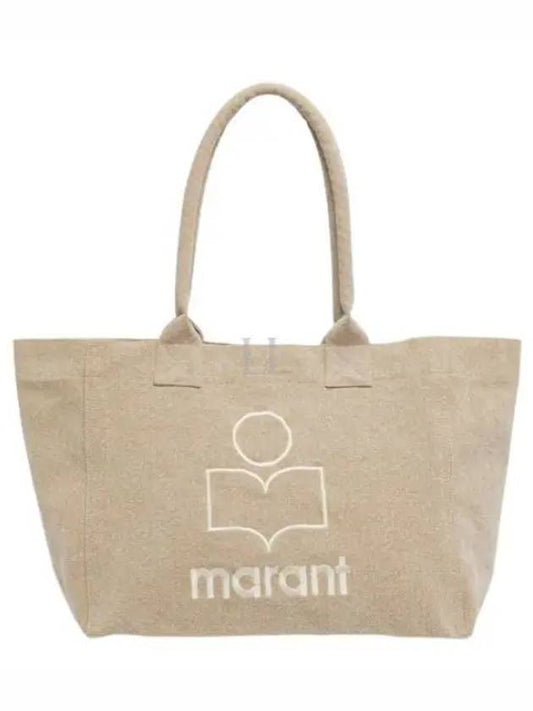 Yenky Zipper Logo Washed Cotton Tote Bag Light Grey - ISABEL MARANT - BALAAN 2