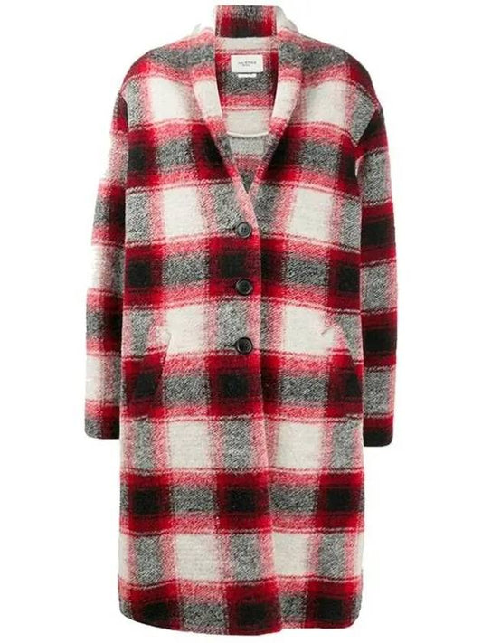 12Th Anniversary Gabriel Check Wool Single Coat Pink - ISABEL MARANT - BALAAN 2