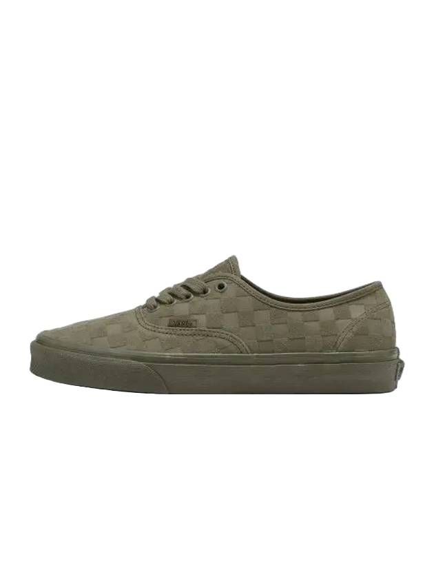 Authentic Mono Checkerboard Low Top Sneakers Olive - VANS - BALAAN 1