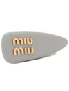 Logo Patent Leather Hair Clip Blue - MIU MIU - BALAAN 2