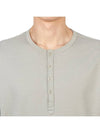 Men's Henry Neck Cotton Short Sleeve T-Shirt Grey - TEN C - BALAAN 7