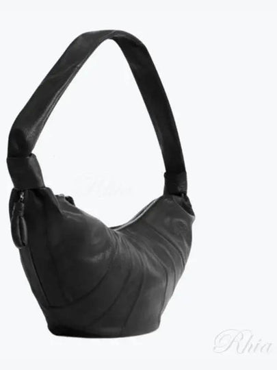 Croissant Large Soft Grained Leather Cross Bag Black - LEMAIRE - BALAAN 2