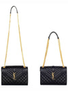 Gold Matelass Grain De Poudre Envelope Medium Shoulder Bag Black - SAINT LAURENT - BALAAN 6