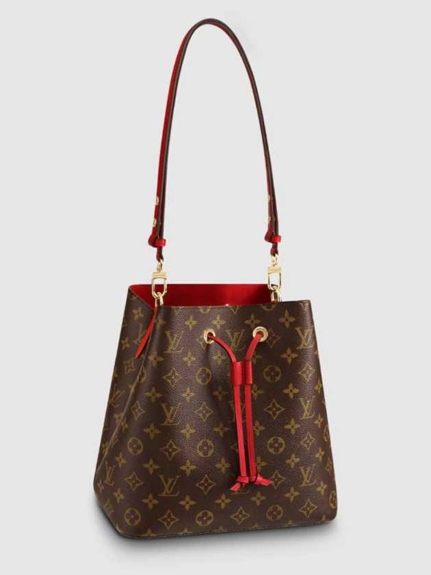 Neonoe M Monogram Coquelicot Bucket Bag Brown Red - LOUIS VUITTON - BALAAN.