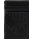 Checked Leather Card Wallet Black - BURBERRY - BALAAN 5