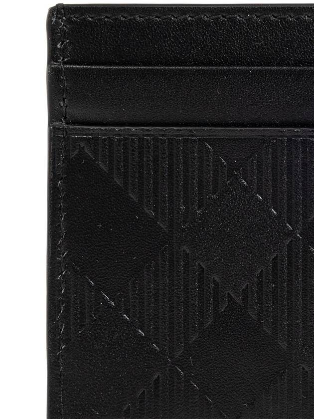 Checked Leather Card Wallet Black - BURBERRY - BALAAN 5