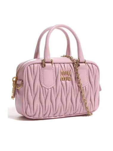 Matelasse Nappa Leather Top Handle Mini Bag Alabaster Pink - MIU MIU - BALAAN 1