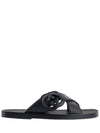 Interlocking G Slide Sandals Black - GUCCI - BALAAN 3