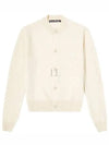 Face Patch Crop Cardigan White - ACNE STUDIOS - BALAAN 2