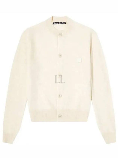 Face Patch Crop Cardigan White - ACNE STUDIOS - BALAAN 2