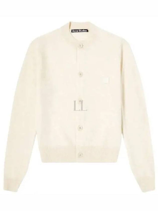 Face Patch Crop Cardigan White - ACNE STUDIOS - BALAAN 2