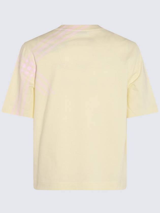 Check Cotton Short Sleeve T-Shirt Yellow - BURBERRY - BALAAN 3