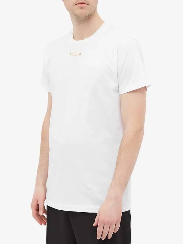 Signature Stitch Tape Logo Cotton Short Sleeve T-Shirt White - MAISON MARGIELA - BALAAN 4