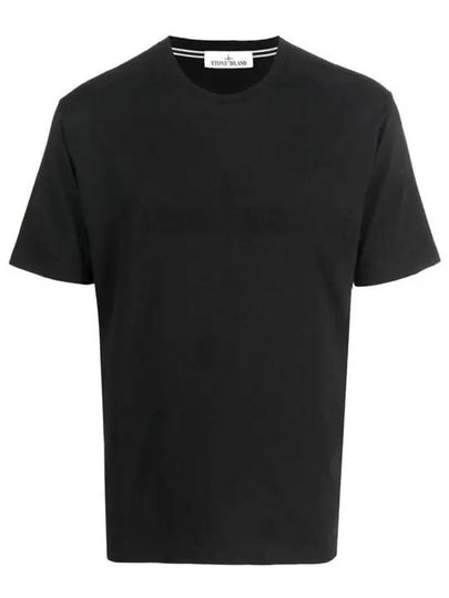 Men's Logo Short Sleeve T-Shirt Black - STONE ISLAND - BALAAN 2