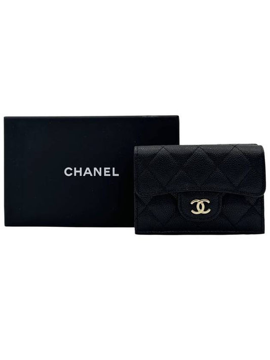 Classic Small Flap Wallet Caviar Gold AP0230 - CHANEL - BALAAN 1