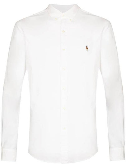 Men's Embroidery Pony Slim Fit Long Sleeves Shirt White - POLO RALPH LAUREN - BALAAN 2