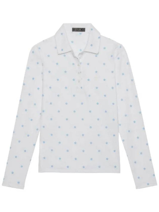 Women'S Star Print Long Sleeve Pk Shirt White - G/FORE - BALAAN 2