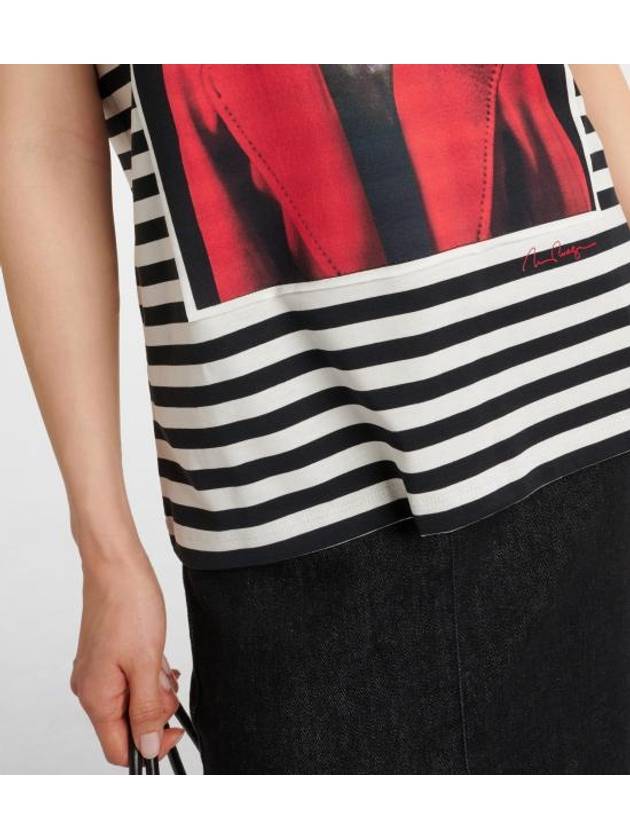 Rosso Striped Cotton Short Sleeve T-Shirt - MAX MARA - BALAAN 5