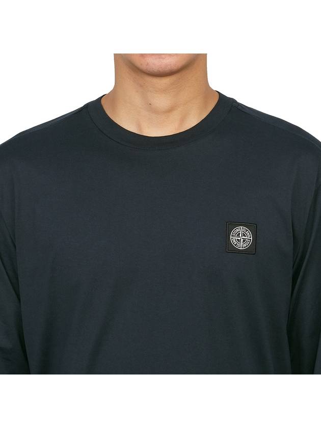 Chest Patch Long Sleeve T-Shirt Blue - STONE ISLAND - BALAAN 6