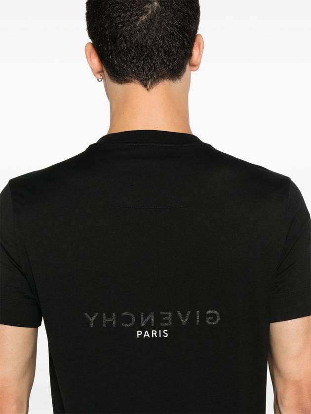 Men's Reverse Logo Round Slim Short Sleeve T-Shirt Black - GIVENCHY - BALAAN 6