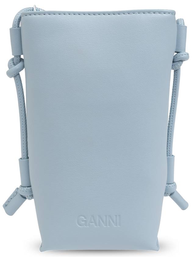 Ganni Shoulder Bag With Logo, Women's, Light Blue - GANNI - BALAAN 3