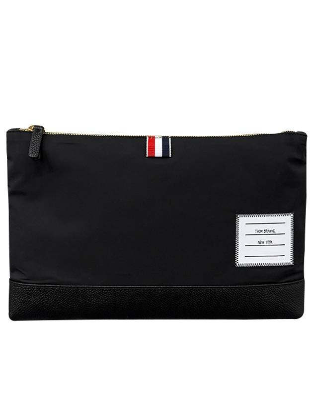 Nylon Large Zip Pouch Bag Black - THOM BROWNE - BALAAN 2