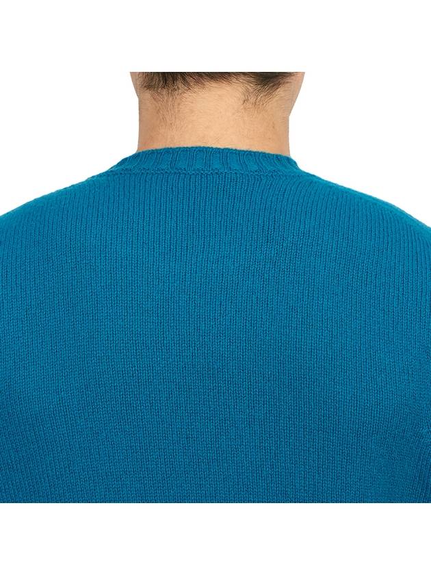 Crew Neck Lambswool Knit Top Blue - DRUMOHR - BALAAN 8