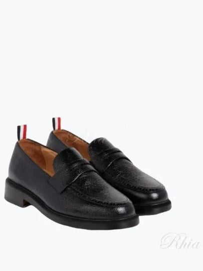 Pebble Grain Rubber Sole Penny Loafer Black - THOM BROWNE - BALAAN 2