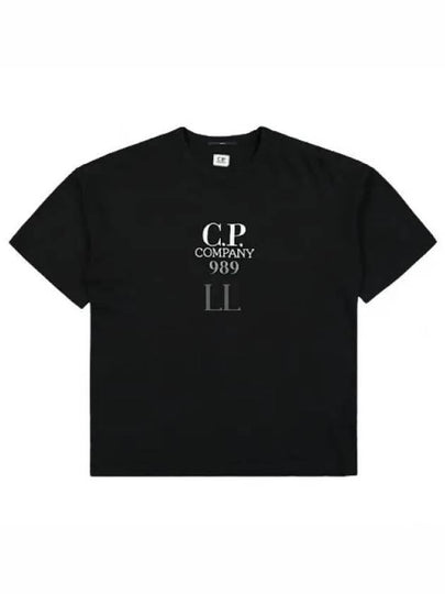 20/1 Jersey Boxy Logo Short Sleeve T-Shirt Black - CP COMPANY - BALAAN 2