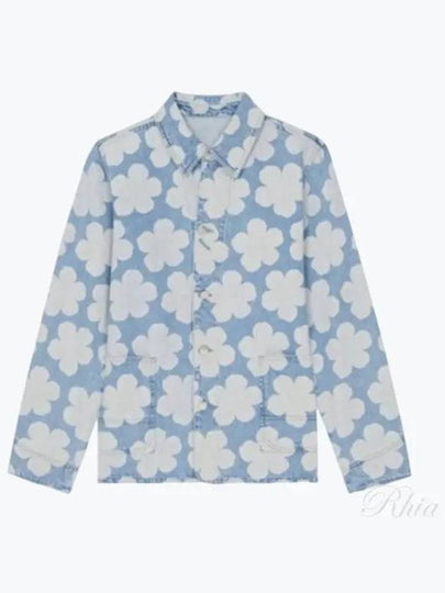 Floral Print Denim Jacket Blue - KENZO - BALAAN 2