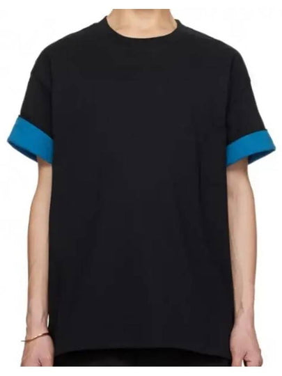 Double Layer Cotton Short Sleeve T-Shirt Black - BOTTEGA VENETA - BALAAN 2