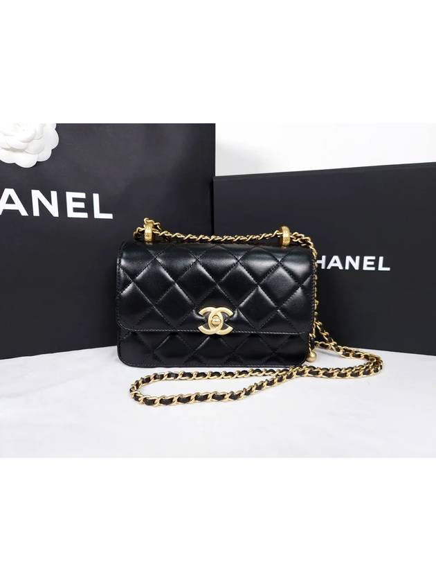 Chain Mini Flap Calfskin Cross Bag Black - CHANEL - BALAAN 2