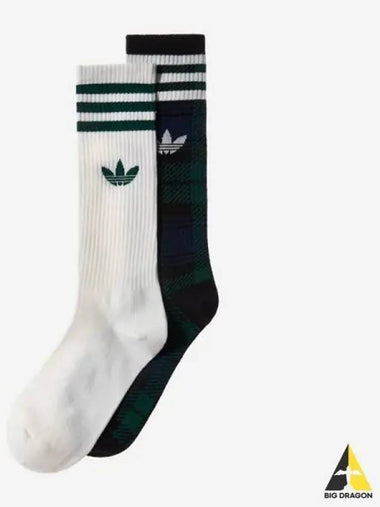 Tartan crew socks 2 pair NINDIGwhite - ADIDAS - BALAAN 1