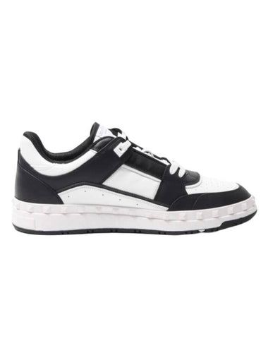 Freedots Calfskin Low-Top Sneakers White Black - VALENTINO - BALAAN 1