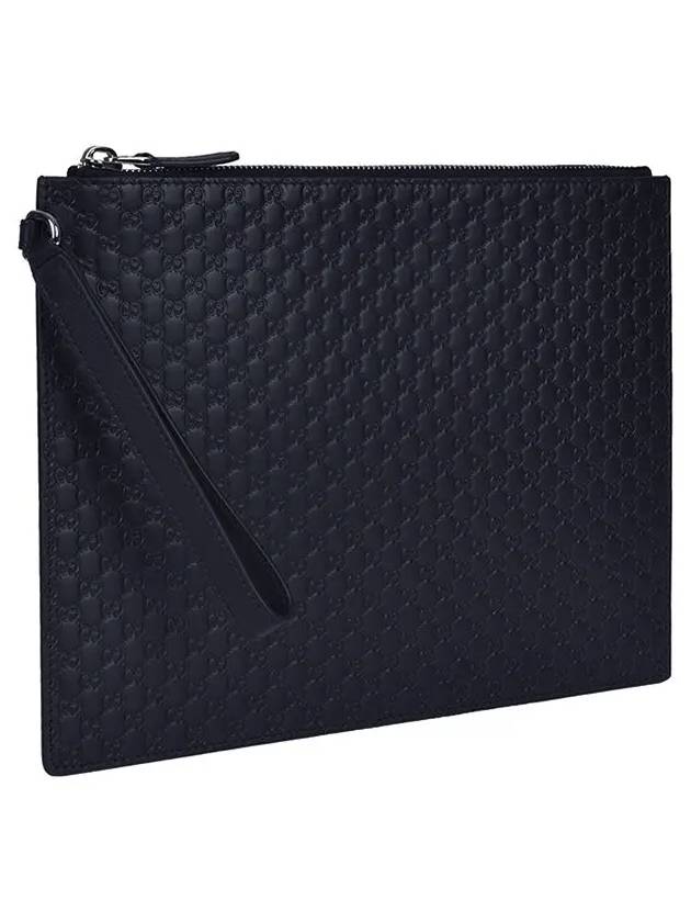 GG Micro Ssima Strap Clutch Bag Navy - GUCCI - BALAAN 3