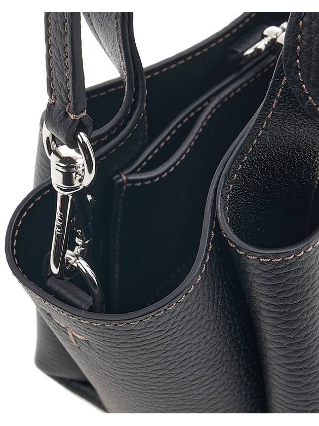 Micro Leather Tote Bag Black - TOD'S - BALAAN 9