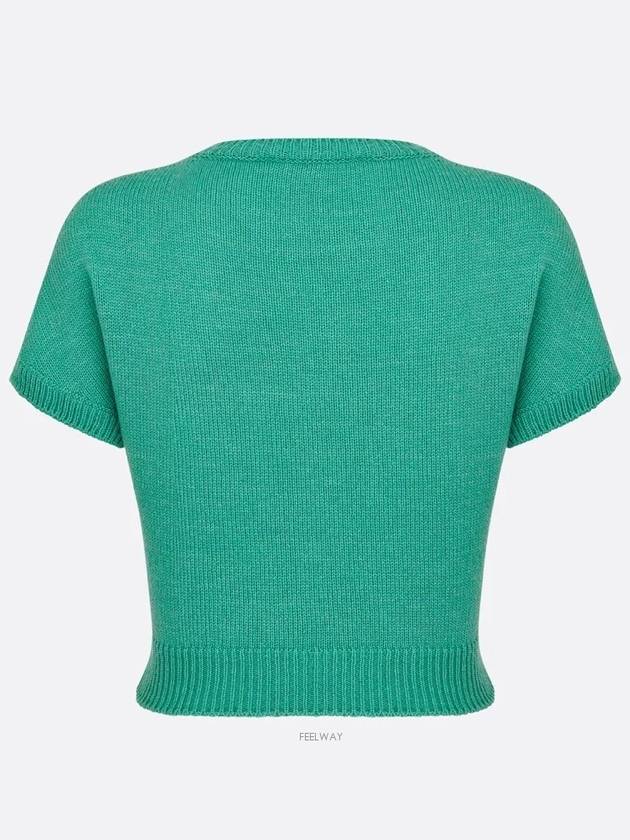 Dioriviera short sleeve sweater Aquamarina cashmere knit - DIOR - BALAAN 6
