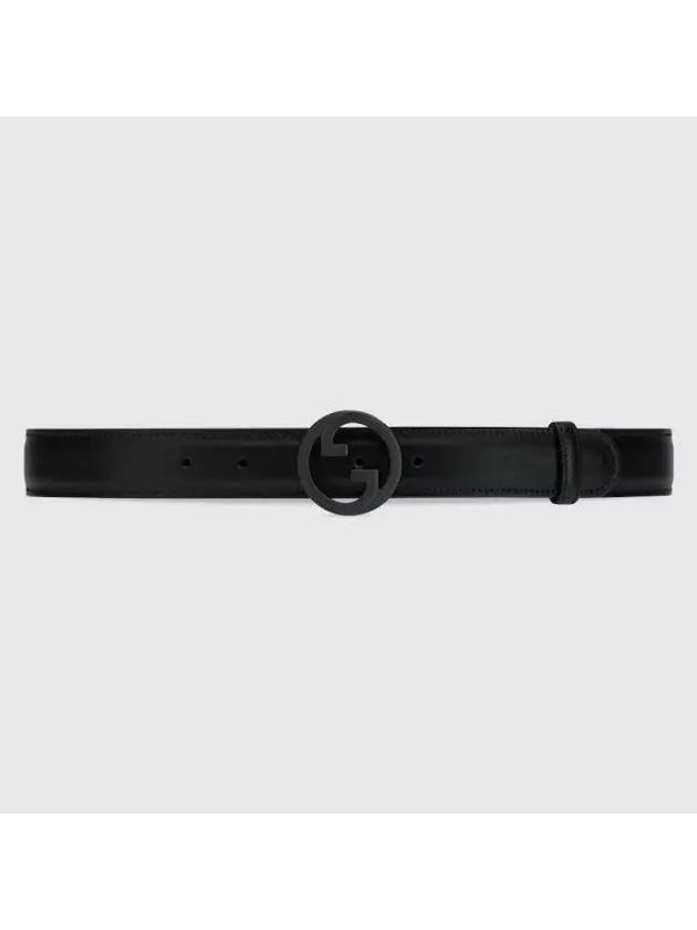 Blondie Belt Black Leather 734771AACPU1000 - GUCCI - BALAAN 1