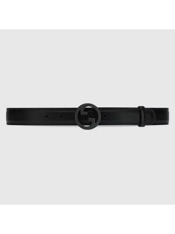 Blondie Belt Black Leather 734771AACPU1000 - GUCCI - BALAAN 1