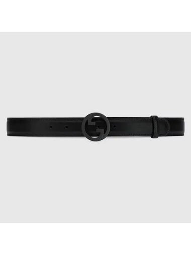 Blondie Belt Black Leather 734771AACPU1000 - GUCCI - BALAAN 1