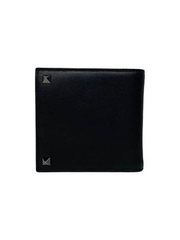 P0577 VH3 0NO Rockstud Half Wallet Black - VALENTINO - BALAAN 3