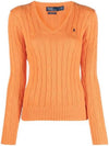 Women's Embroidered Logo Knit Top Orange - POLO RALPH LAUREN - BALAAN 1