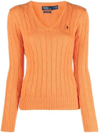 Women's Embroidered Logo Knit Top Orange - POLO RALPH LAUREN - BALAAN 1