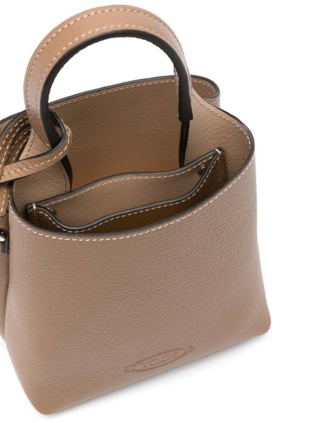 Micro Leather Mini Tote Bag Brown - TOD'S - BALAAN 6