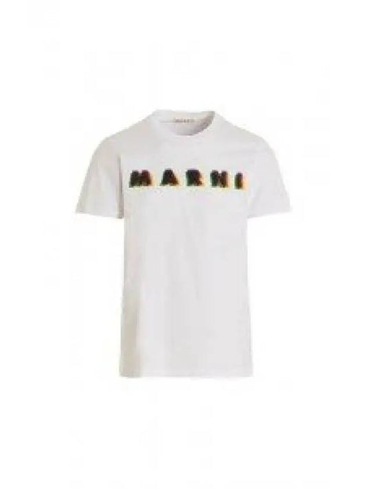 3D Logo Print Cotton Short Sleeve T-Shirt White - MARNI - BALAAN 2