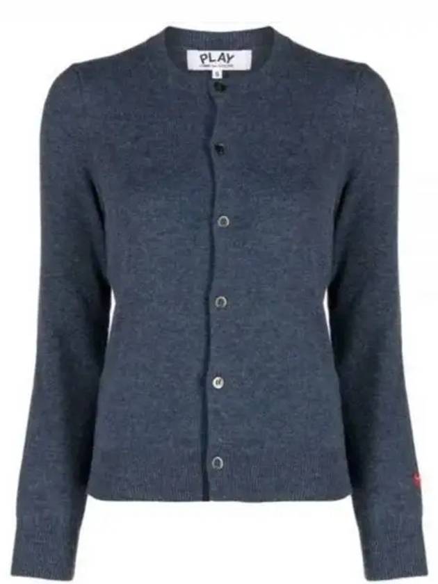 Red Heart Wappen Wool Cardigan Navy - COMME DES GARCONS - BALAAN 2