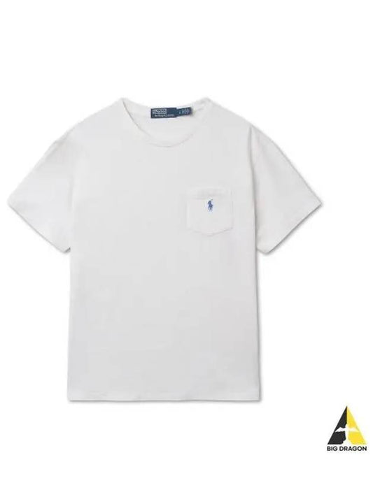 Classic fit cotton linen pocket t shirt white - POLO RALPH LAUREN - BALAAN 1