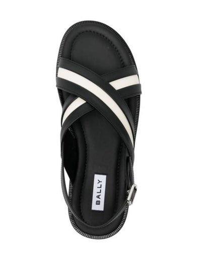 Crossover Strap Leather Sandals Black - BALLY - BALAAN 2